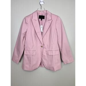 NWT Banana Republic Pink Linen Cotton Blend Blazer Pastel Spring Size Petite 8